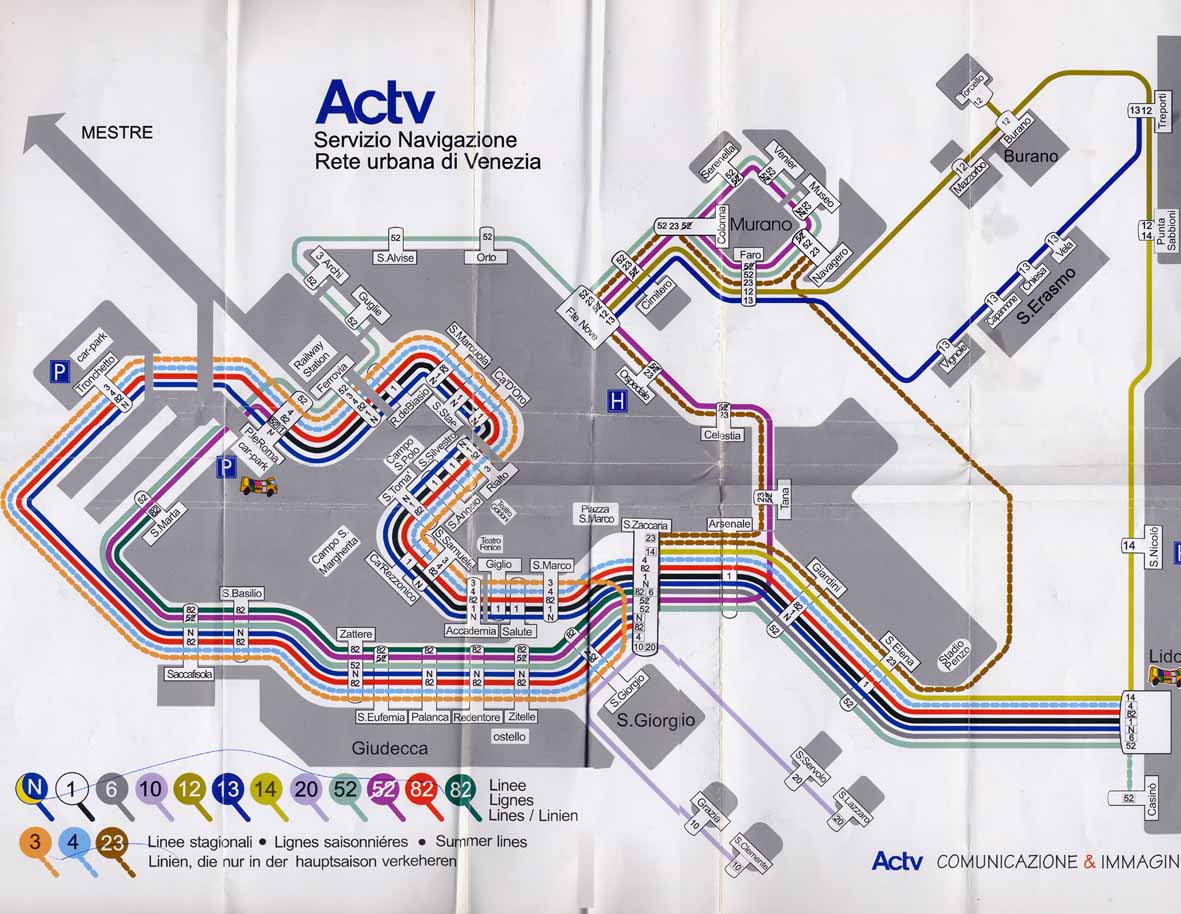 Mapa Vaporetto